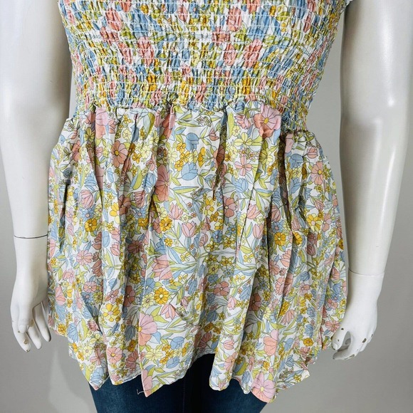 New Rachel Zoe Womans Sz 1X Plus White Floral Smocked Ditsy Print NWT - Picture 4 of 8